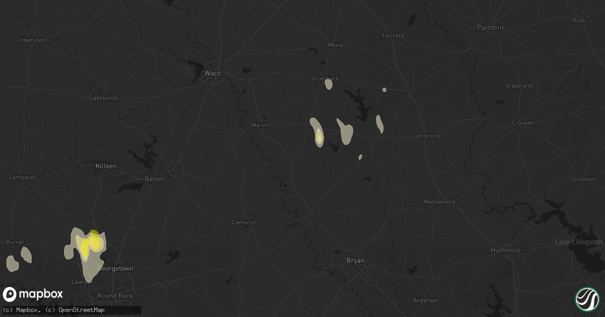 Hail map in Bremond, TX on May 26, 2026