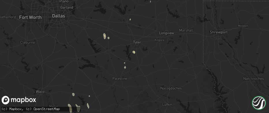 Hail map in Bullard, TX on May 26, 2026
