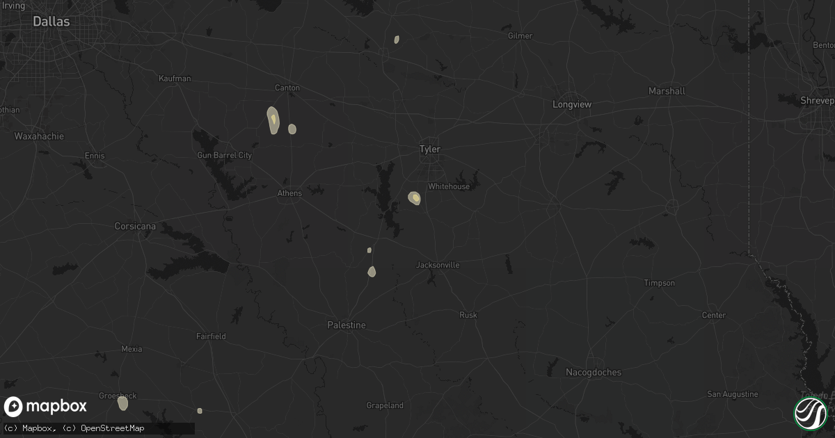 Hail map in Bullard, TX on May 26, 2026