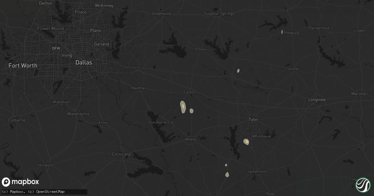 Hail map in Canton, TX on May 26, 2026