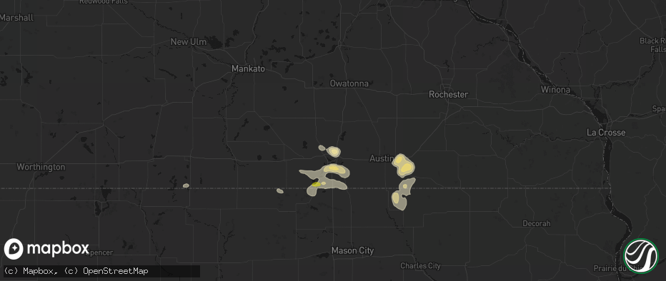 Hail map in Clarks Grove, MN on May 26, 2026