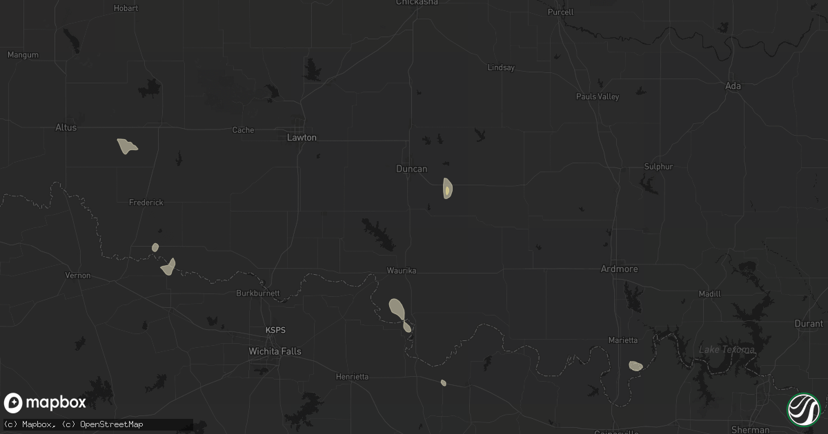 Hail map in Comanche, OK on May 26, 2026