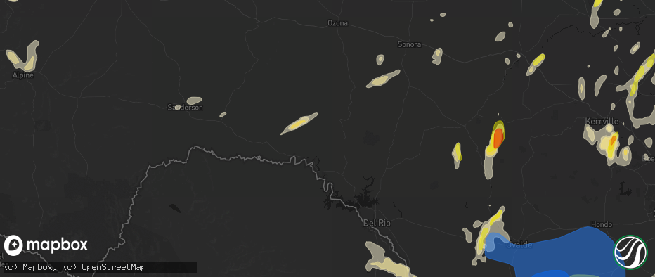 Hail map in Comstock, TX on May 26, 2026