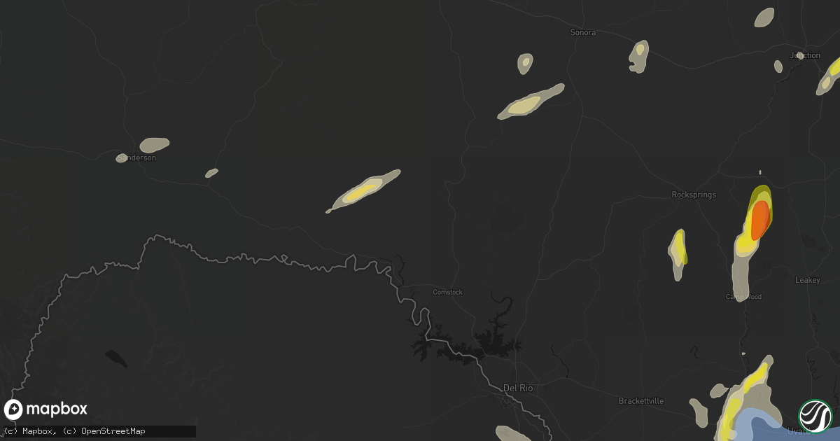 Hail map in Comstock, TX on May 26, 2026