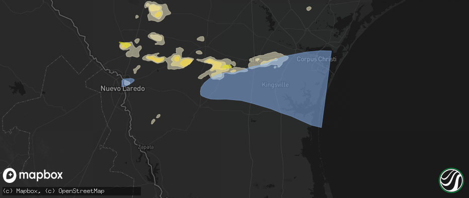 Hail map in Concepcion, TX on May 26, 2026