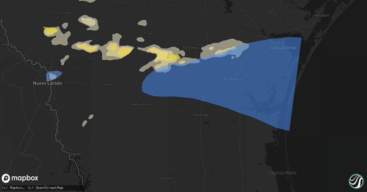 Hail map in Concepcion, TX on May 26, 2026