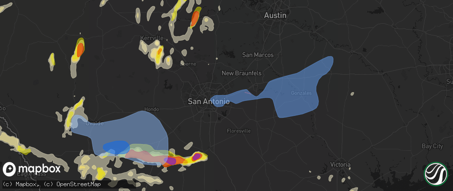 Hail map in Converse, TX on May 26, 2026