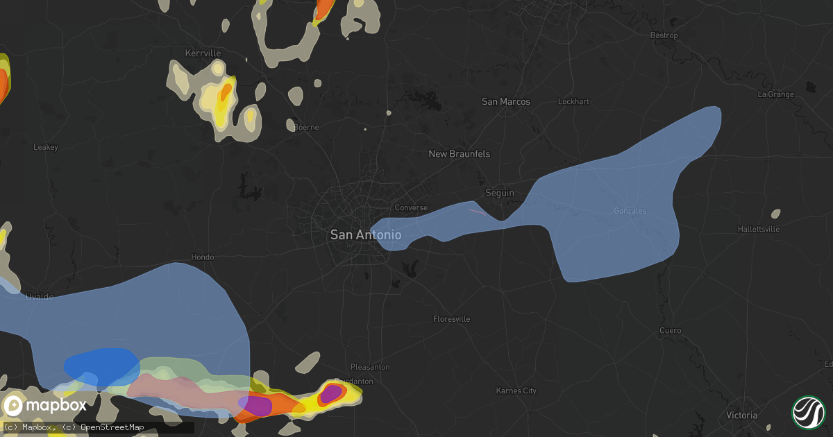 Hail map in Converse, TX on May 26, 2026