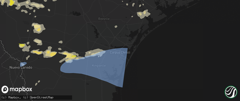 Hail map in Corpus Christi, TX on May 26, 2026