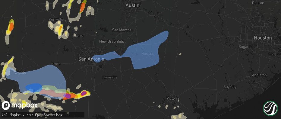 Hail map in Cost, TX on May 26, 2026