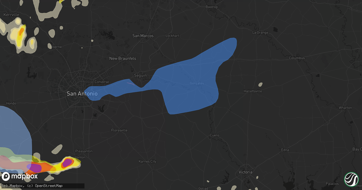 Hail map in Cost, TX on May 26, 2026