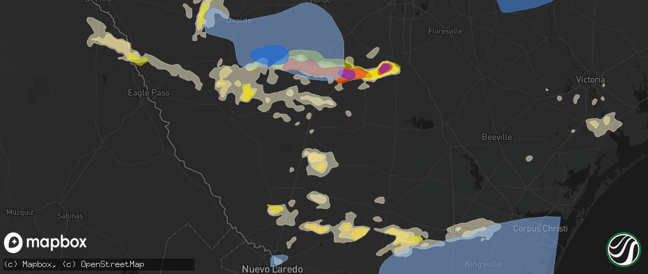 Hail map in Cotulla, TX on May 26, 2026
