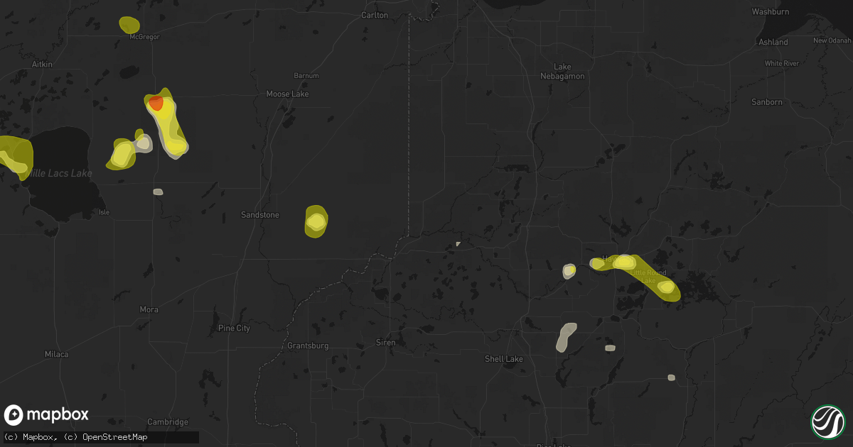 Hail map in Danbury, WI on May 26, 2026