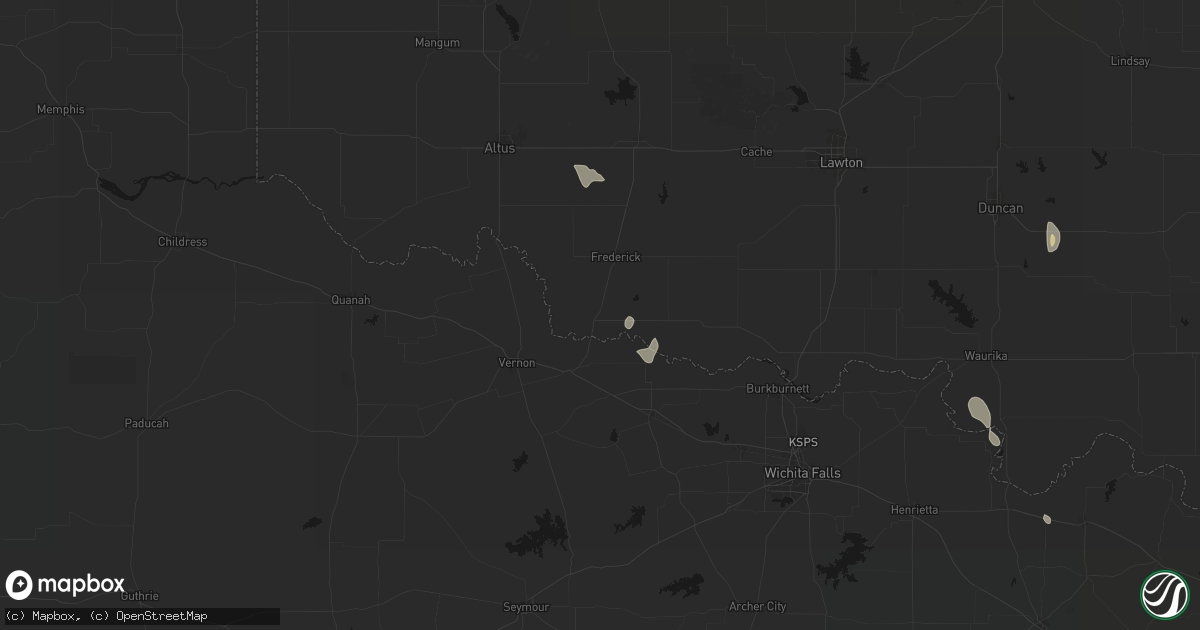 Hail map in Davidson, OK on May 26, 2026