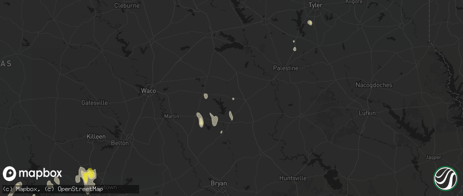Hail map in Donie, TX on May 26, 2026