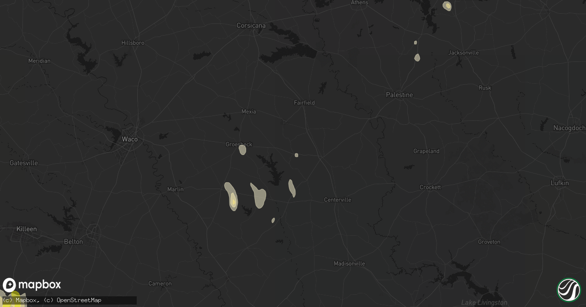 Hail map in Donie, TX on May 26, 2026