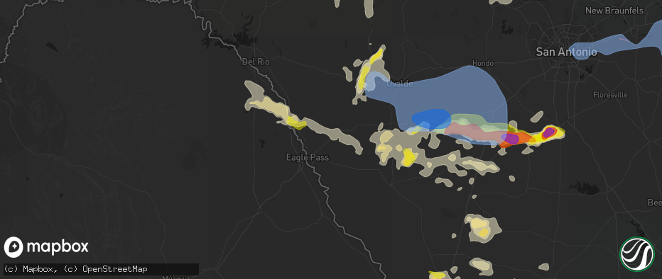 Hail map in Eagle Pass, TX on May 26, 2026