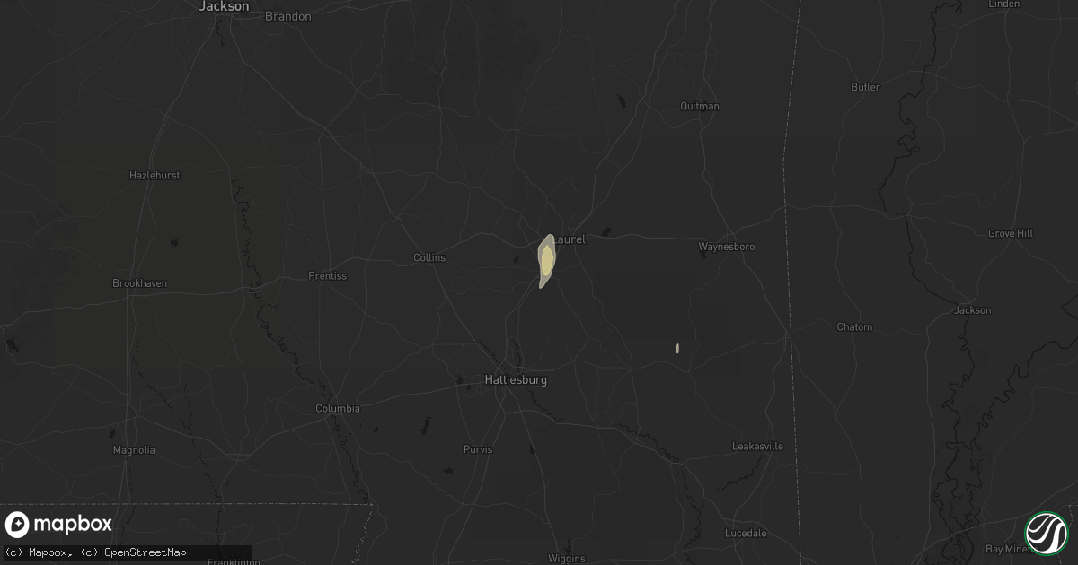 Hail map in Ellisville, MS on May 26, 2026
