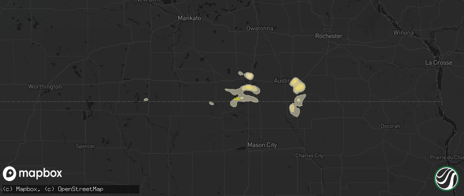 Hail map in Emmons, MN on May 26, 2026
