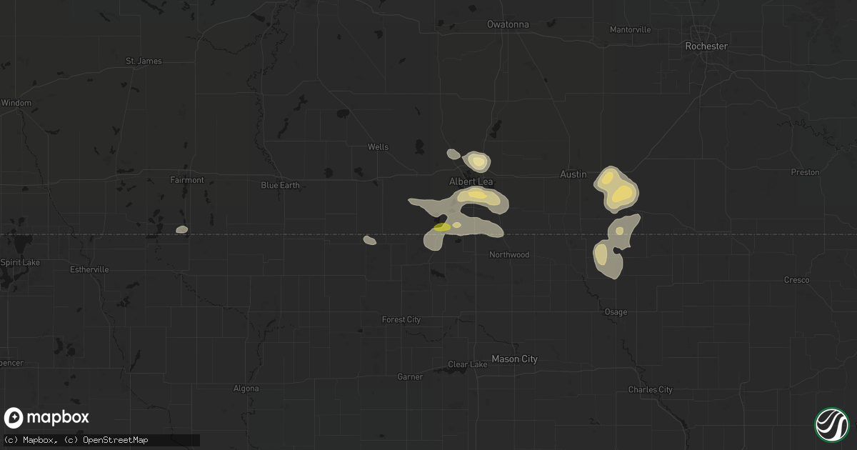 Hail map in Emmons, MN on May 26, 2026