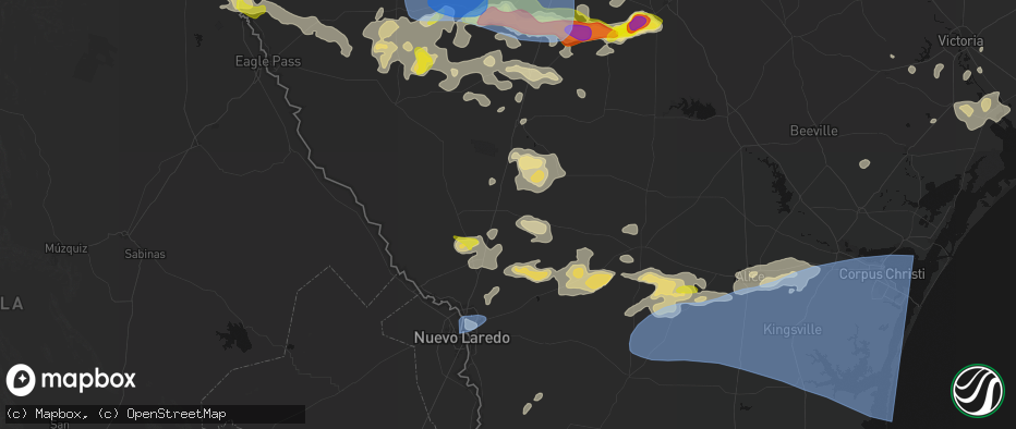 Hail map in Encinal, TX on May 26, 2026