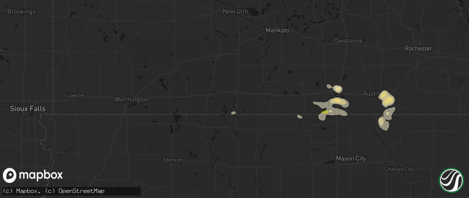 Hail map in Fairmont, MN on May 26, 2026
