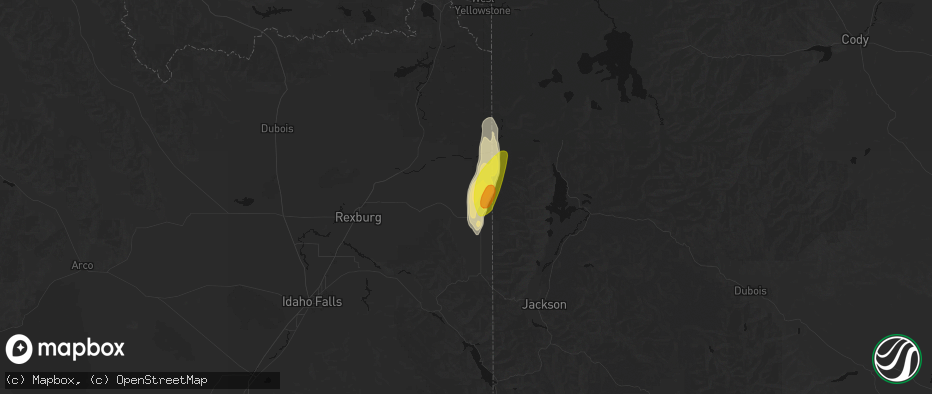 Hail map in Felt, ID on May 26, 2026
