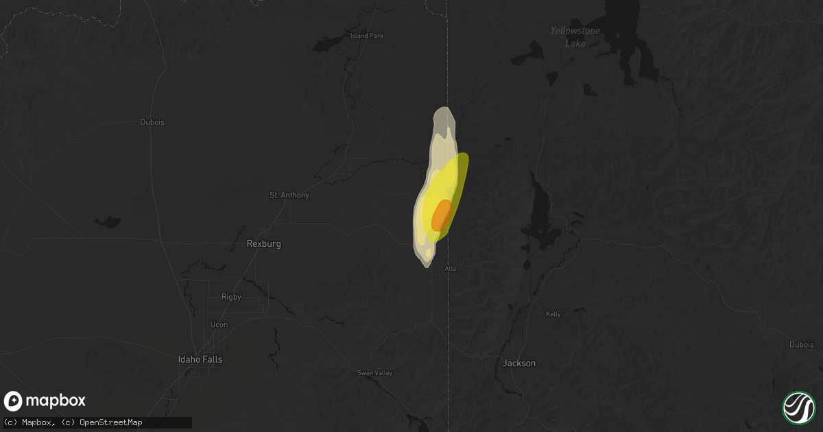 Hail map in Felt, ID on May 26, 2026