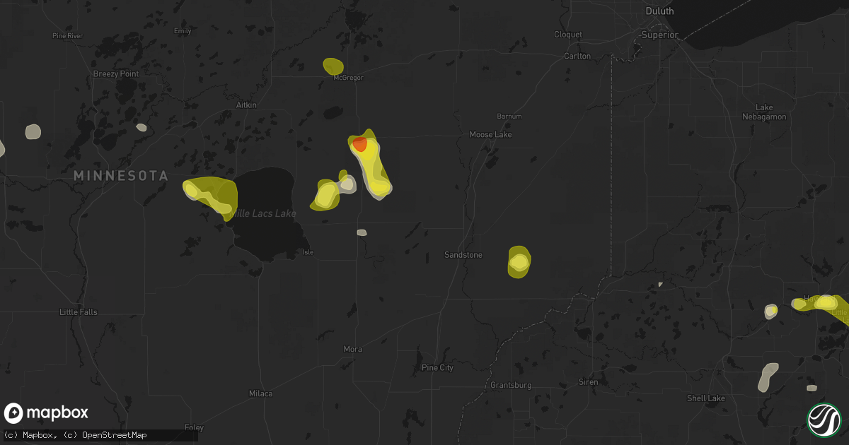 Hail map in Finlayson, MN on May 26, 2026