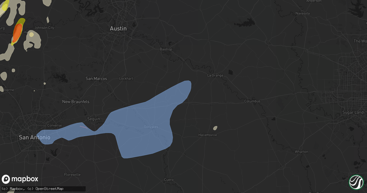 Hail map in Flatonia, TX on May 26, 2026