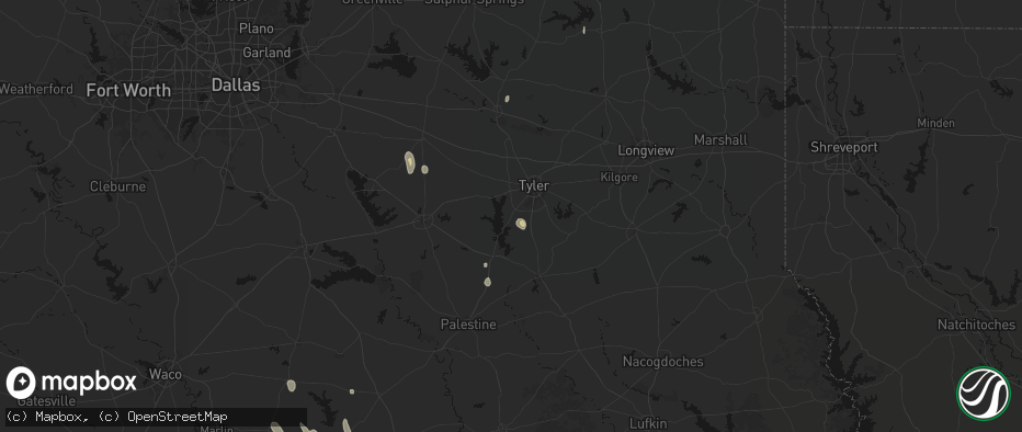 Hail map in Flint, TX on May 26, 2026