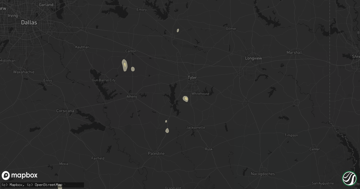 Hail map in Flint, TX on May 26, 2026
