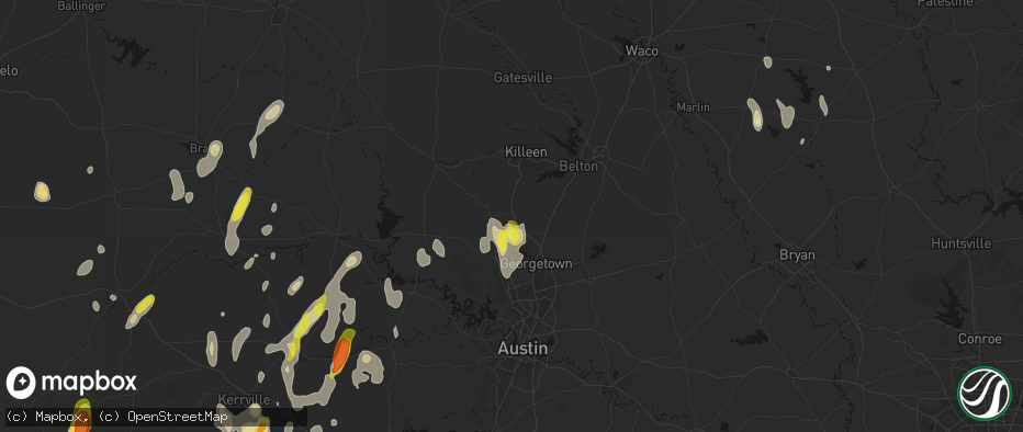 Hail map in Florence, TX on May 26, 2026