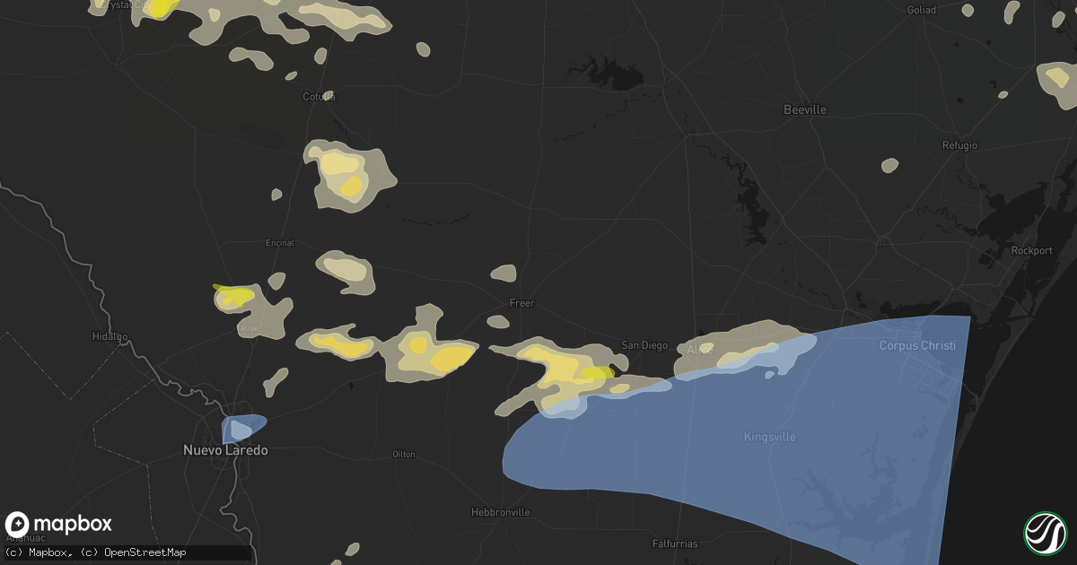 Hail map in Freer, TX on May 26, 2026