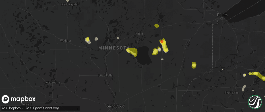 Hail map in Garrison, MN on May 26, 2026