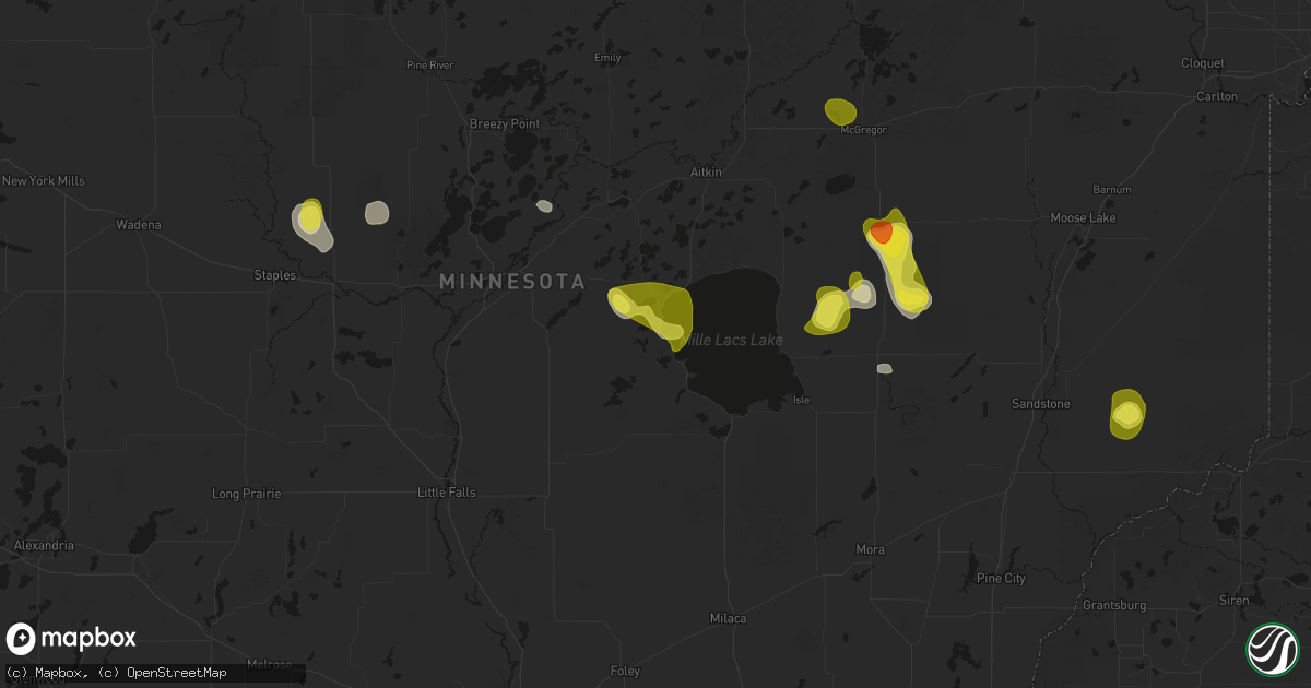 Hail map in Garrison, MN on May 26, 2026