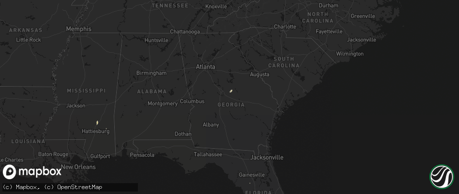 Hail map in Georgia on May 26, 2026
