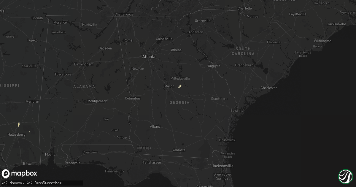Hail map in Georgia on May 26, 2026
