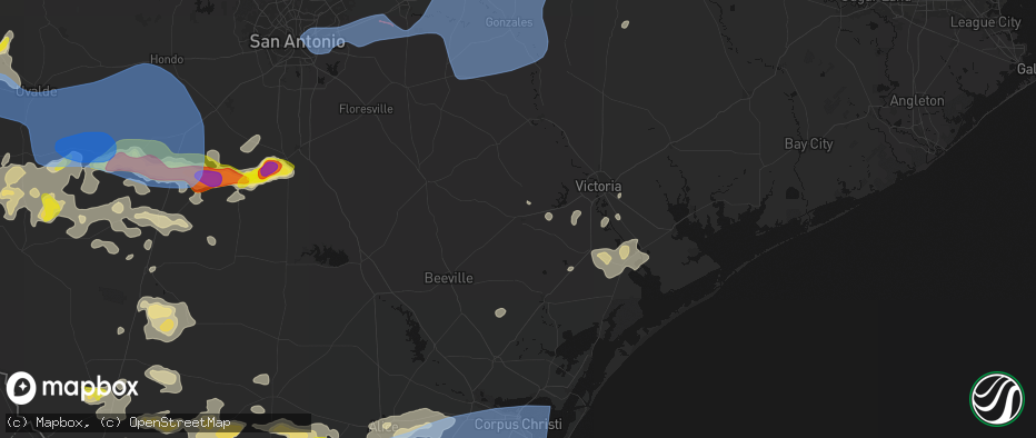 Hail map in Goliad, TX on May 26, 2026