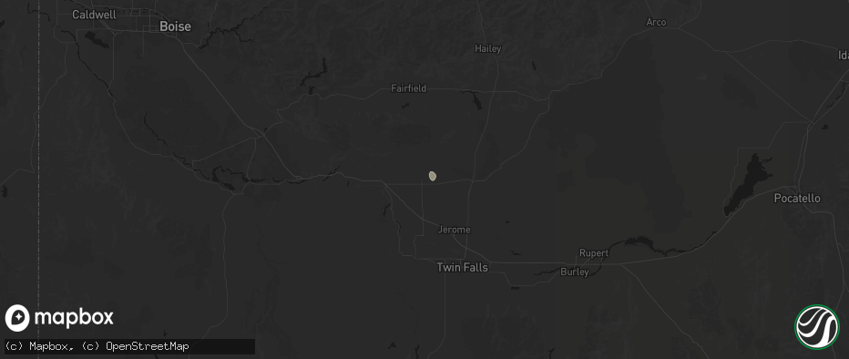 Hail map in Gooding, ID on May 26, 2026