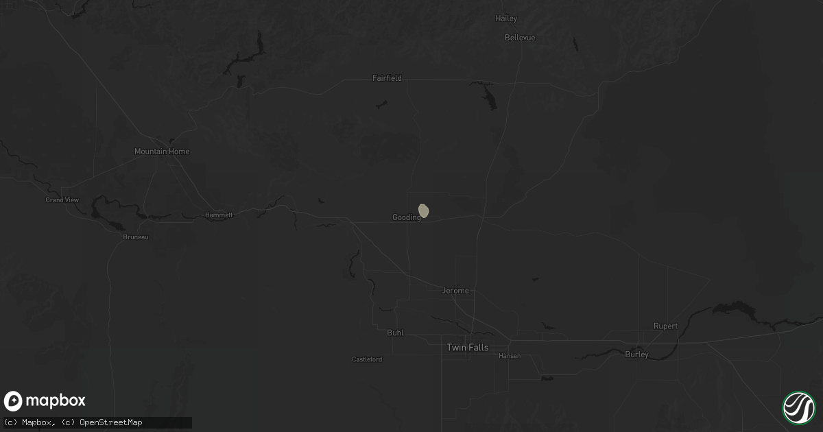 Hail map in Gooding, ID on May 26, 2026