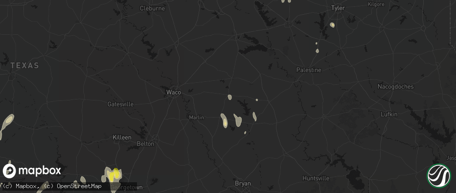 Hail map in Groesbeck, TX on May 26, 2026