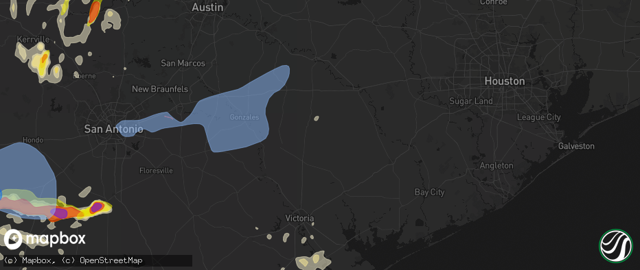 Hail map in Hallettsville, TX on May 26, 2026