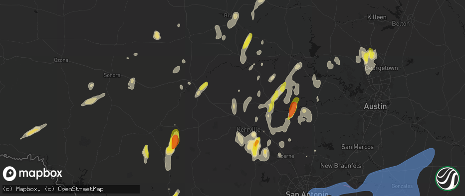 Hail map in Harper, TX on May 26, 2026