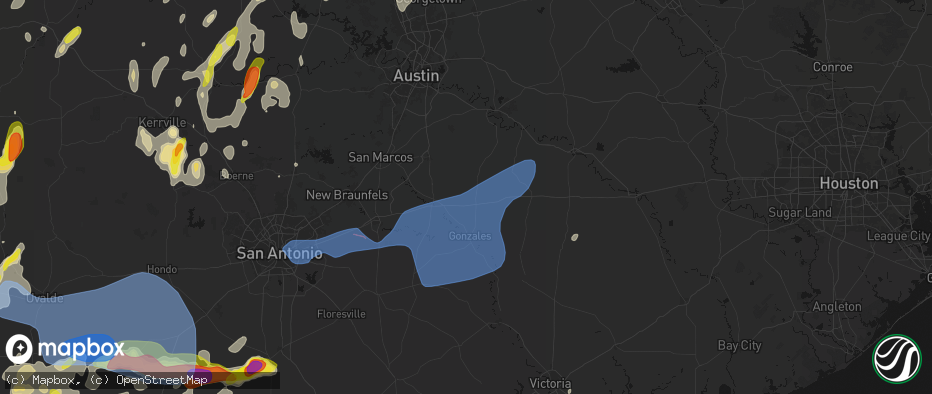 Hail map in Harwood, TX on May 26, 2026