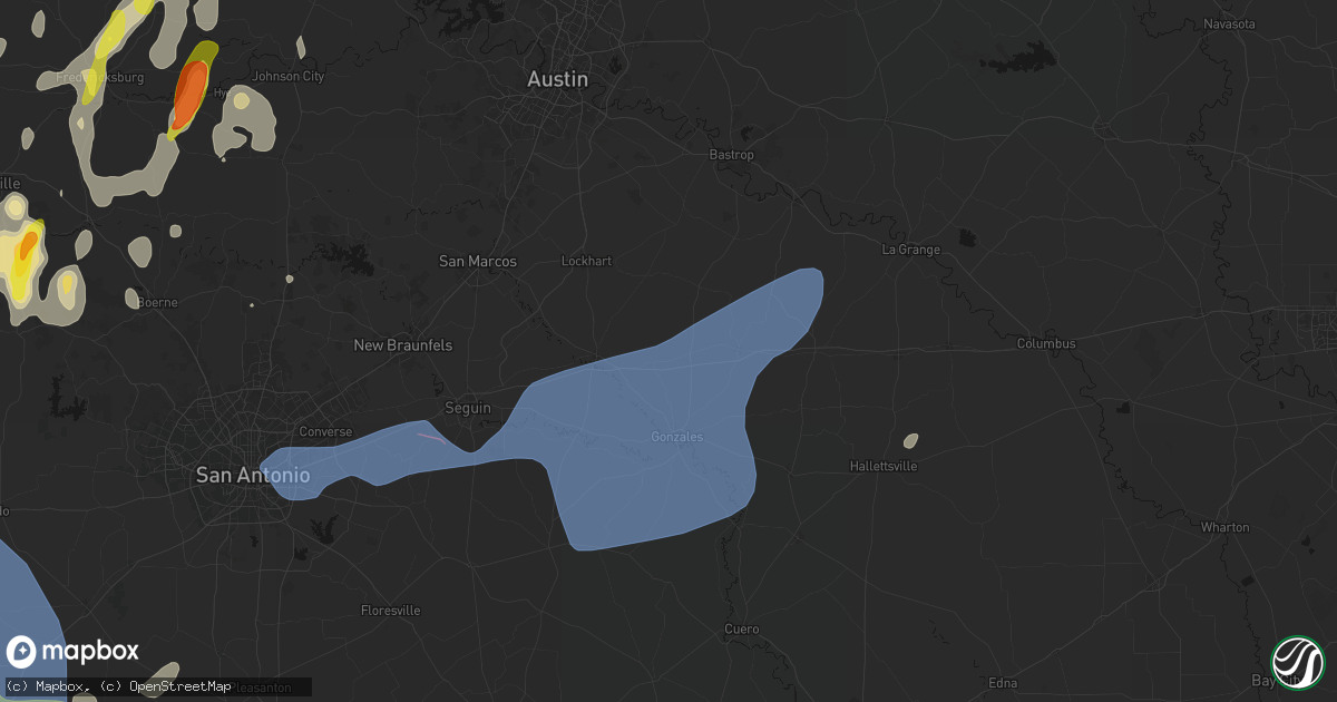 Hail map in Harwood, TX on May 26, 2026