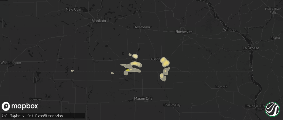 Hail map in Hayward, MN on May 26, 2026