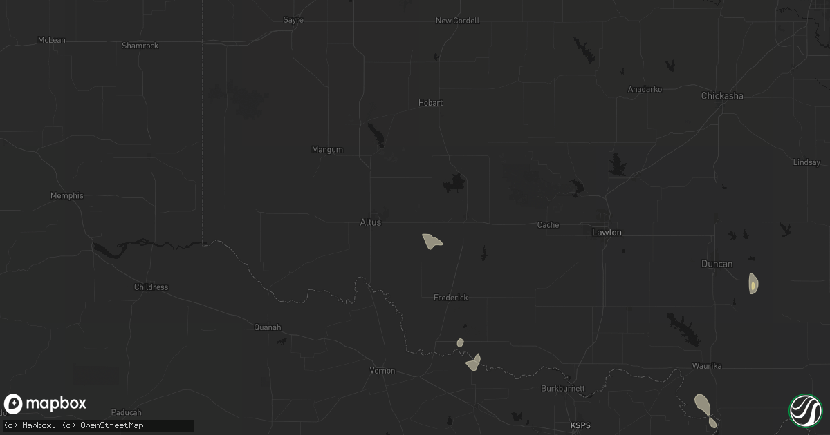 Hail map in Headrick, OK on May 26, 2026