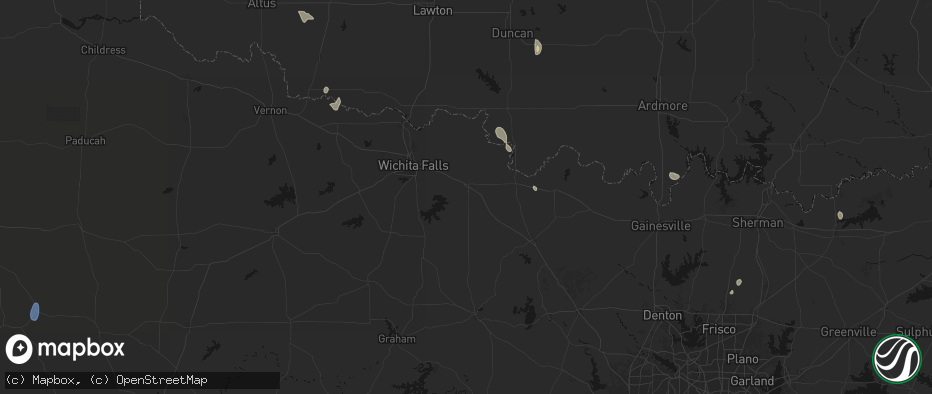 Hail map in Henrietta, TX on May 26, 2026