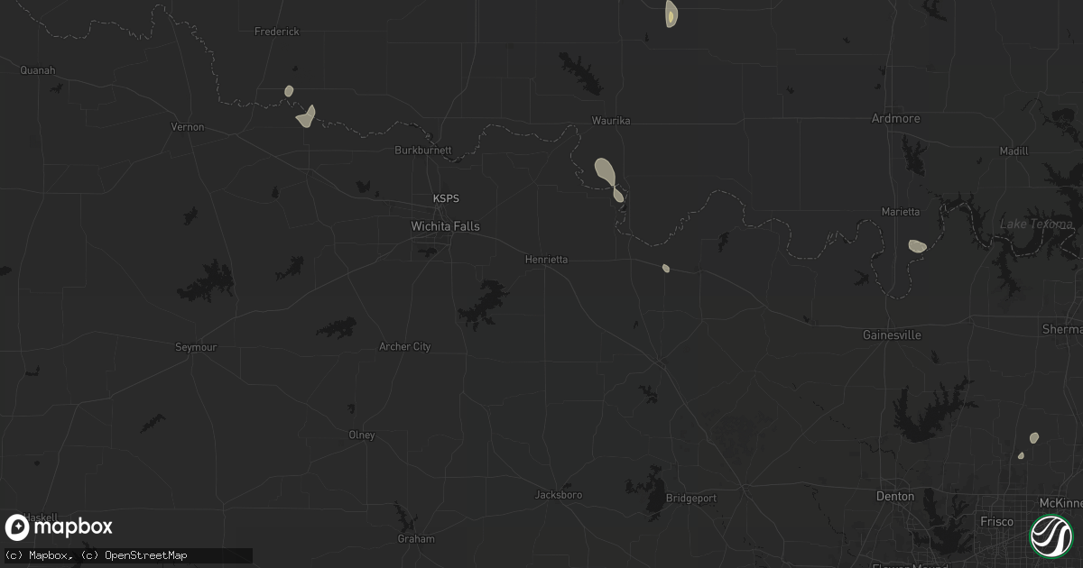 Hail map in Henrietta, TX on May 26, 2026